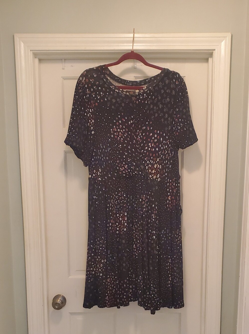 torrid Black Ditsy Floral SuperSoft Short Sleeve Dress